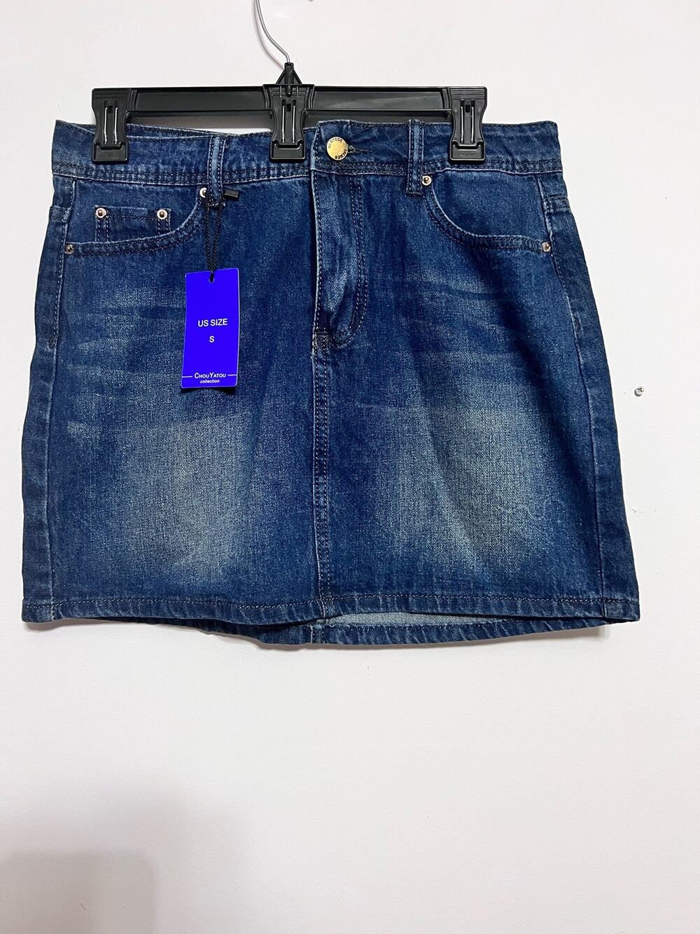 Chou Yatou Mini Jean Skirt Size Small Blue Jean NWT